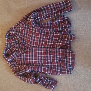 Red & Blue Lands End Plaid Shirt